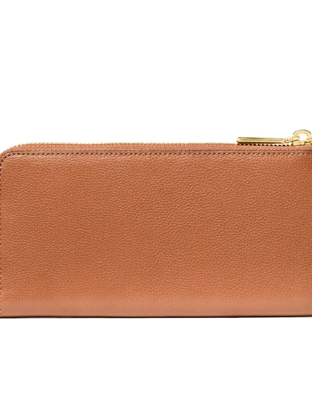 New Kate Spade Large Slim L-zip Wallet Pebble Leather Warm Gingerbread